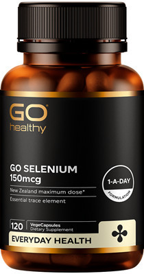 Contains 150mcg of selenium per capsule, the New Zealand maximum dose