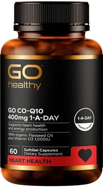 Each Softgel Capsule Contains 400mg Co-Enzyme Q10 Plus Organic New Zealand Flaxseed Oil and Vitamin D3 (cholecalciferol)