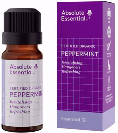 Contains Pure essential Oil of Certified Organic Mentha piperita, (leaf), distilled, and Grown in France