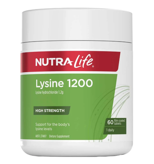Contains 1200mg of Pure Lysine to Help Maintain Clear Healthy Lips and Skin