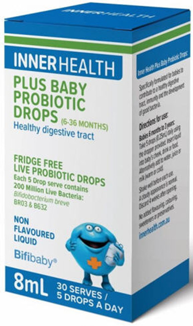 Contains Bifidobacterium breve BR03 and B632, Providing 200 Million Live Probiotic Bacteria per 5 Drop Serve