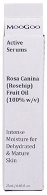 Contains USDA Organic Certified, Cold Pressed Rosehip Oil in Airless and Lightless Bottles.