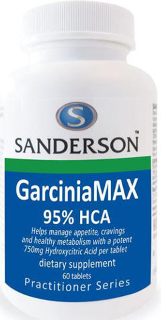 Sanderson GarciniaMAX contains a high potency extract from the rind of the Asian fruit Garcinia Cambogia (Malabar tamarind), standardized to 95% of the scientifically researched active ingredient Hydroxycitric acid (HCA) to effectively support a planned weight management programme of diet and exercise. 