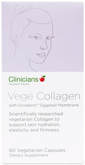 Clinicians Vege Collagen is formulated with Ovoderm™, Hyaluronic Acid and Silica. Ovoderm™ is naturally high in collagen and is scientifically researched to support skin elasticity, smoothness, reduced pigmentation and firmness from the inside out.