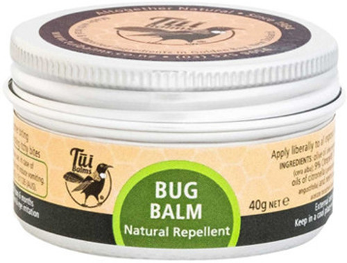 Tui Bug Balm is a repellent of sandflies, mosquitoes, bed bugs, midges, leaches and horse flies, an all-natural, mild and soothing, making it particularly suitable for use with children.