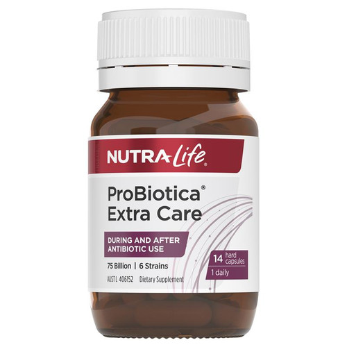 Nutra-Life ProBiotica Extra Care Probiotics contains 75 Billion CFUs (Colony Forming Units) from 6 researched strains, including the scientifically researched HOWARU® strain, to help protect your gut microbiome.