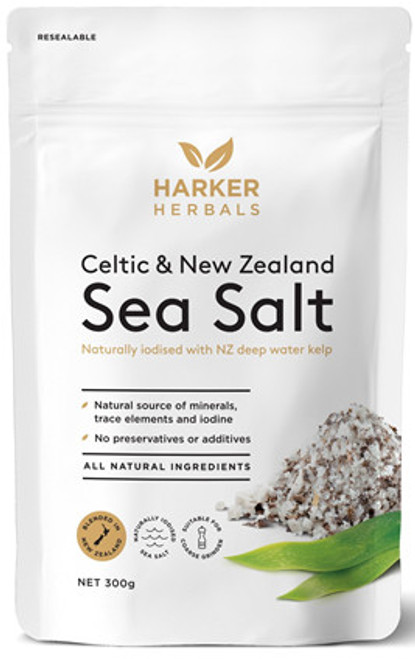Harker Herbals Celtic & New Zealand Sea Salt is a nutrient-rich blend with 84 known mineral and trace elements, helping to increase food-nutrient absorption and provides exceptional flavour to foods