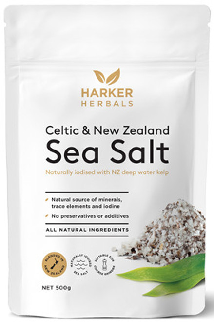 Harker Herbals Celtic & New Zealand Sea Salt is a nutrient-rich blend with 84 known mineral and trace elements, helping to increase food-nutrient absorption and provides exceptional flavour to foods.