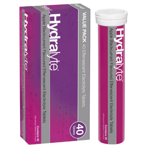 Provides electrolytes as a convenient effervescent tablet, for adding to water to help to restore fluid balance in the body
