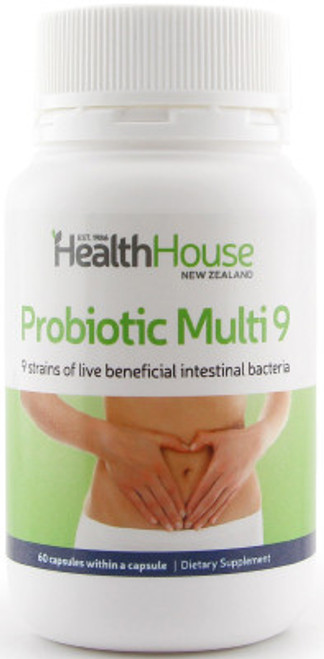 Health House Probiotics Multi 9 contains the nine most important live bacteria that tend to be missing in our intestines