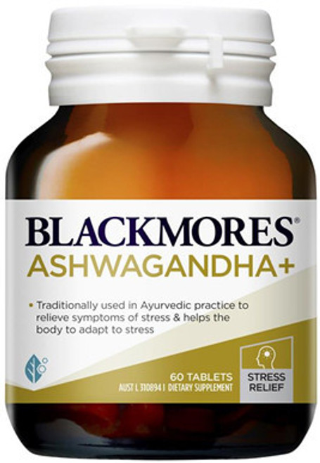 Blackmores Ashwagandha+ contains Ashawandha, (also known as Withania), an adaptogen herb traditionally used in Ayurvedic practice to support feelings of unrest and help the body adapt to stress, plus B vitamins to support energy levels and vitamins and minerals to maintain general health and wellbeing