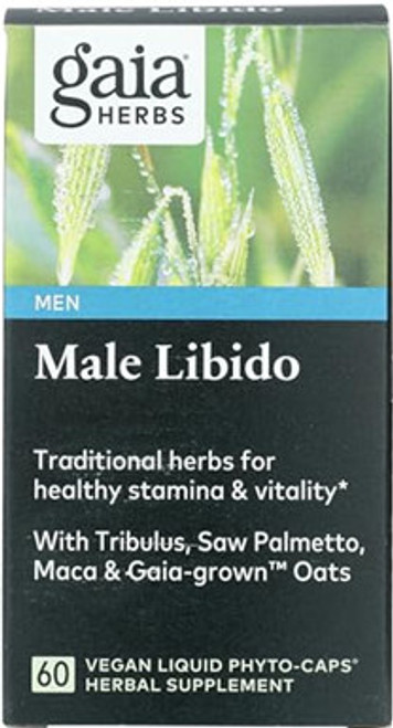 Gaia Herbs Male Libido are a liquid Phyto-Cap Herbal Supplement designed for men, with a blend of Horny Goat Weed, Saw Palmetto, Maca, and Oats