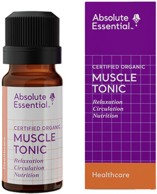 Absolute Essential Muscle Tonic contains a blend of Certified Organic essential oils for deep tissue nutrition, relaxing and restoring energy to muscles