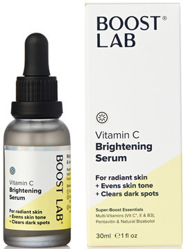Boost Lab Brightening Vitamin C Serum is a lightweight, fast-absorbing, skin brightening serum with science-backed actives, formulated to hydrate deeply while defending against daily environmental skin stressors