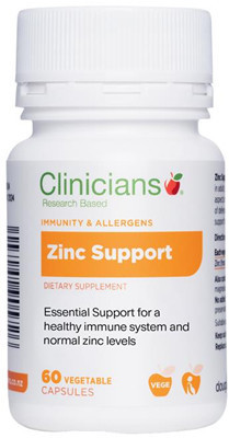 Clinicians Zinc Support contains high potency zinc for healthy immune support in adults