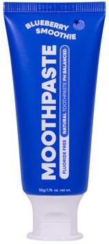 MooGoo Kids Moothpaste Blueberry Smoothie is a natural, fluoride-free, pH balanced toothpaste suitable for all ages.