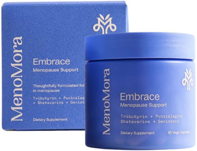 MenoMora Embrace Menopause Support is designed for women aged 45+, who are experiencing a pattern of more frequent or intensified physical and emotional changes