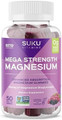 SUKU Mega Magnesium Gummies contain 177mg of magnesium bisglycinate in every gummy to help your body maintain proper muscle function as well as aids in the development and maintenance of bones and teeth.