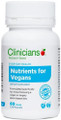 Clinicians Nutrients for Vegans provides the recommended daily intake of vitamins and minerals for Vegans and Vegetarians to support optimal well-being.