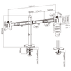 White Shark MOUNT Desktop GMS-3205 Amenhotep II / 2 Monitors 17''-32'' up to 9 kg/monitor