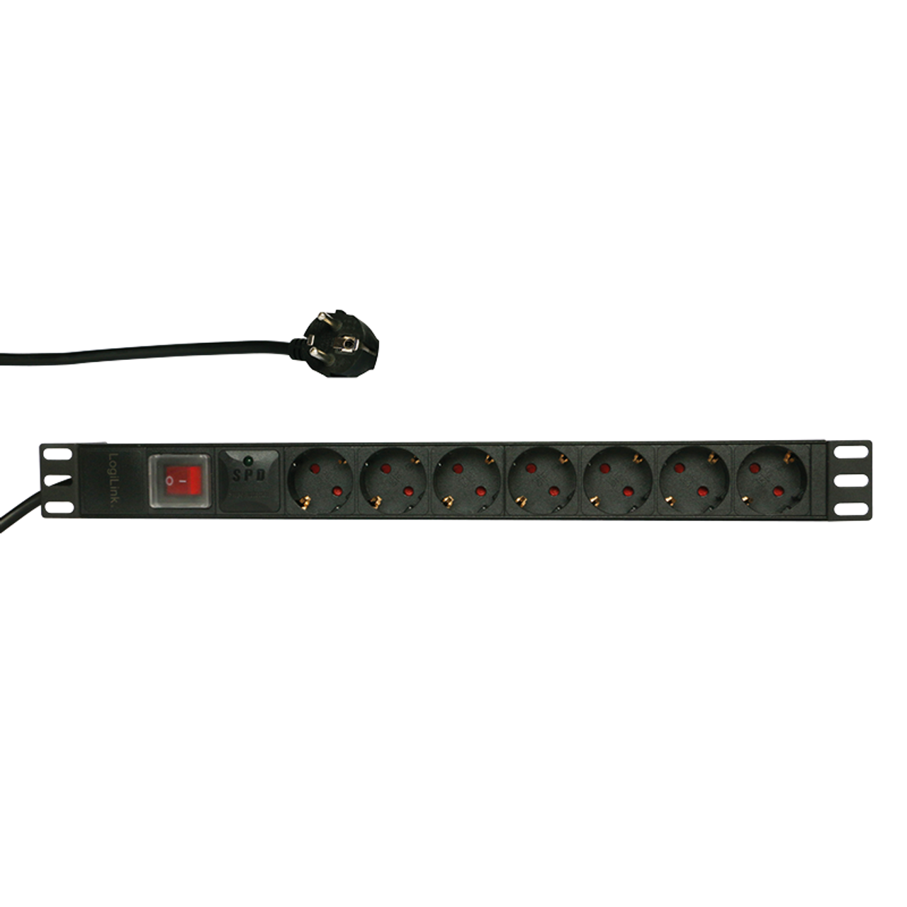 LOGILINK 19" PDU 7 X GERMAN SOCKET WITH SWITCH + SURGE PROTECTOR