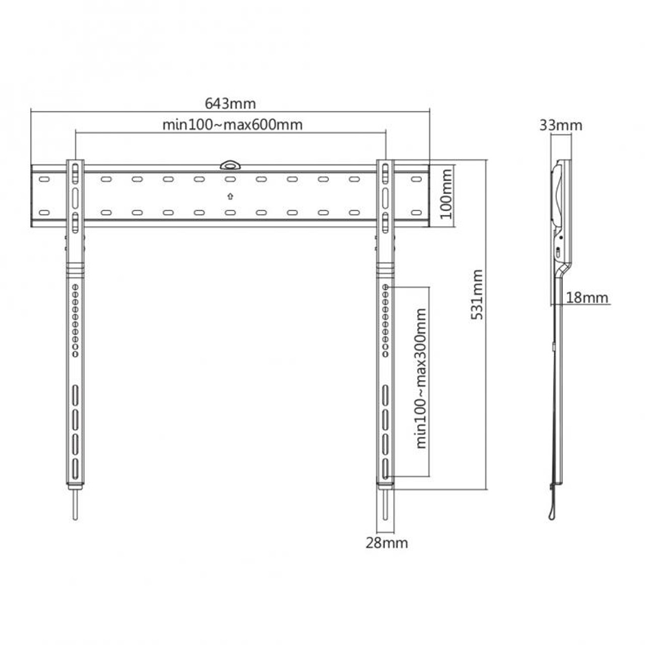 MOUNT SBOX PLB-7036F (43-80"/40kg/600x300)