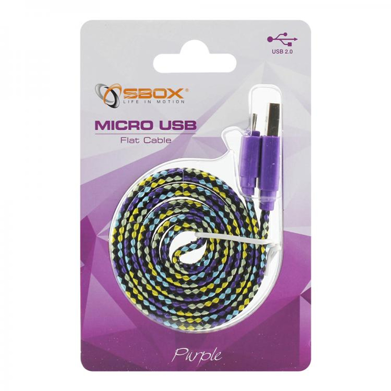 CABLE SBOX USB-MICRO USB 1M Purple