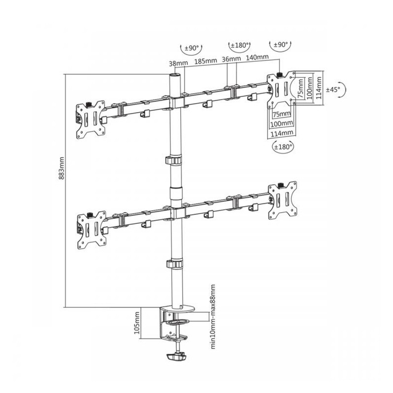 MOUNT SBOX Desktop LCD-352/4 (13-32"/4x8kg/100x100)