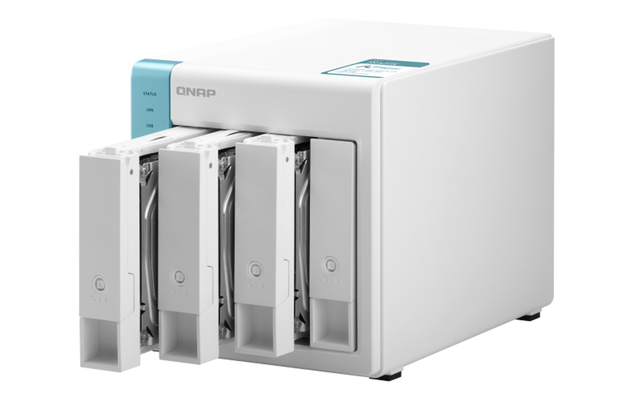 QNAP NAS Tower 4-Bay Annapurna Labs AL214 Quad core 1.7GHz 1GB RAM SATA 6Gb/s 2x GbE LAN 3 x USB3.0 HDD hot-swappable with key lock