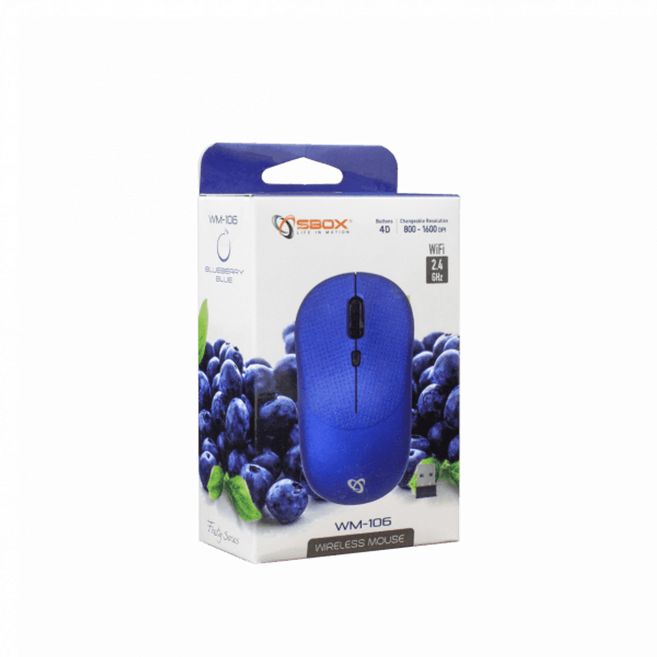 MOUSE SBOX WM-106 Blueberry BLUE / Wireless