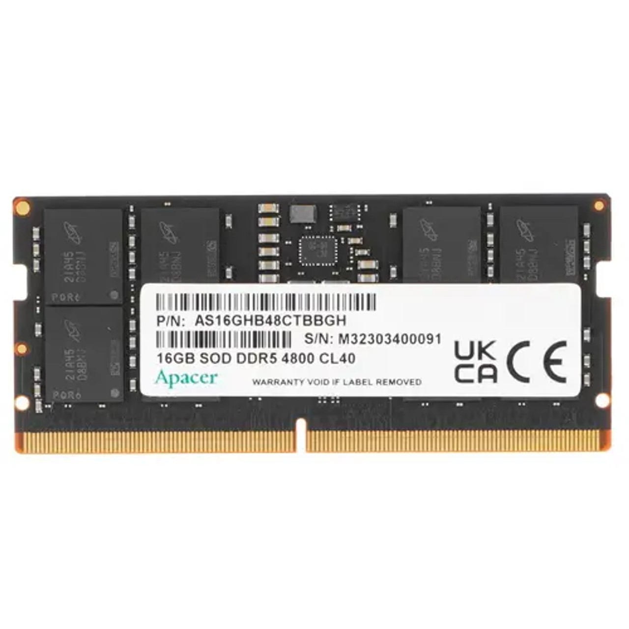 Apacer Ram 16GB DDR5 Sodimm 4800-40 2048x8 FS.16G2A.PTH