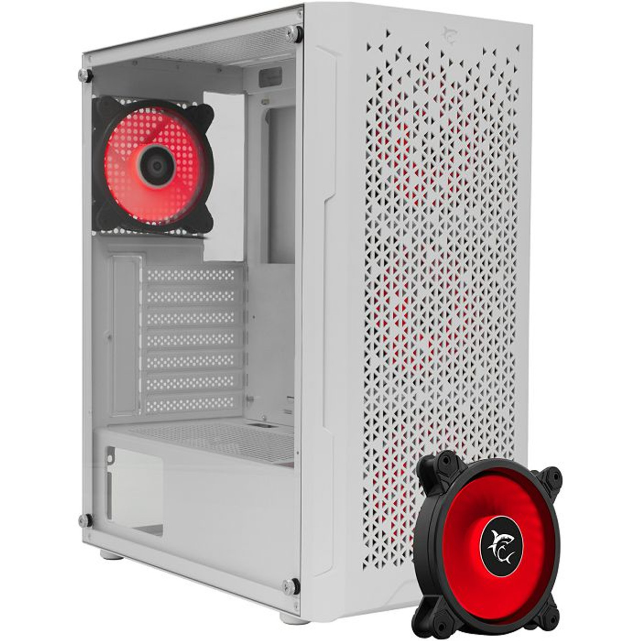 White Shark PC CASE GCC-2303 BULLET WHITE + 4 Fan DASH