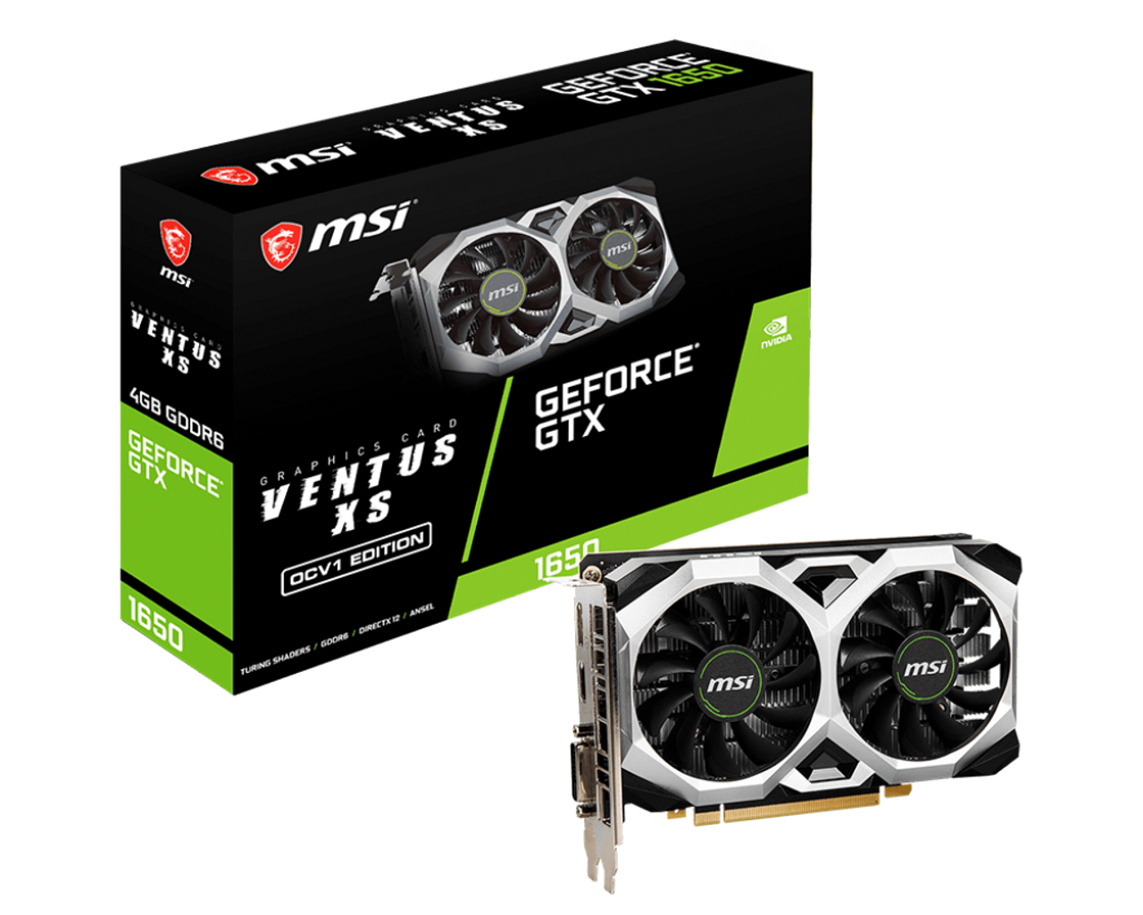 MSI VENTUS PCIE GTX 1650 4GB XS OCV1 GDDR6 V809-3609R