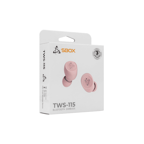 EARBUDS Earphones+microphone SBOX Bluetooth EB-TWS115 Pink