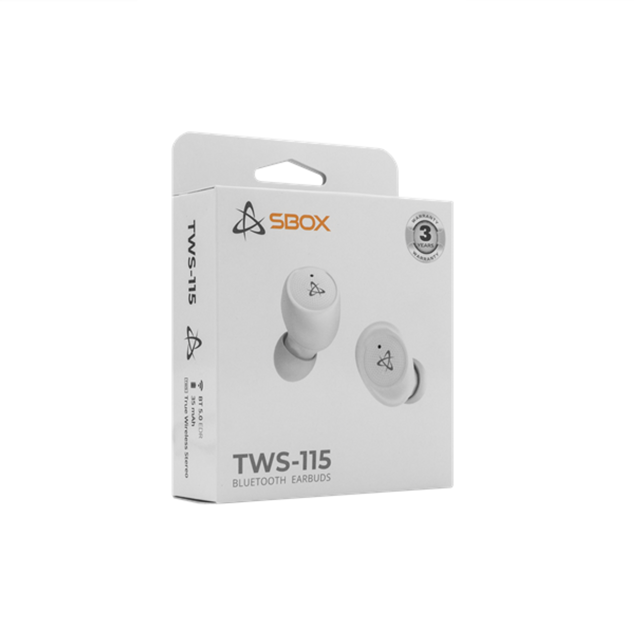 EARBUDS Earphones+microphone SBOX Bluetooth EB-TWS115 White