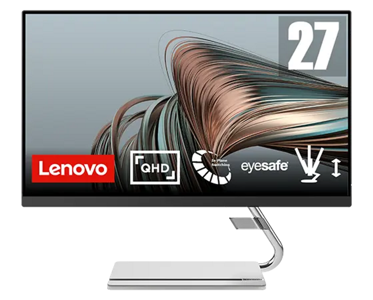 Lenovo Monitor Q27q-20 27” FHD 2560x1440 pix 75Hz AMD FreeSync 1000:1 contrast 109 dpi 8 ms (typical/off mode) 178 / 178 (H / V) HDMI DP Raven Black 66EFGAC3EU