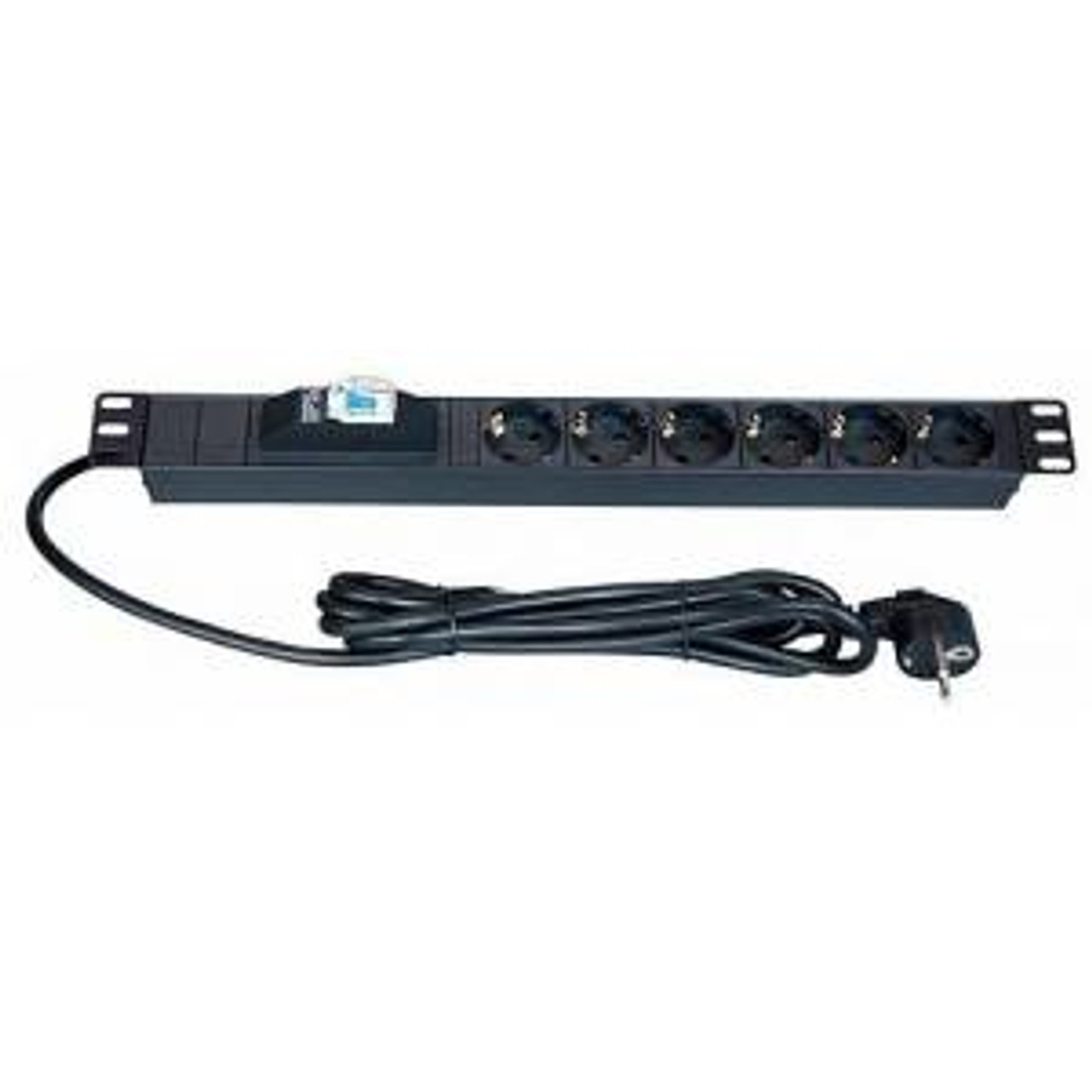 PDU 6 ways 19" 1U 16A with circuit breaker PDU-6-16A-Aut