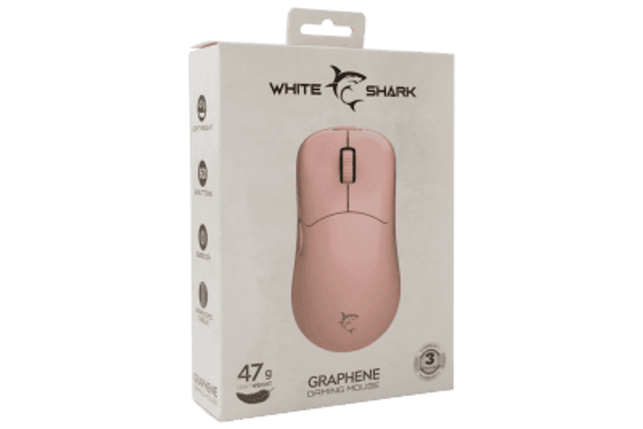 White Shark MOUSE GM-5014 GRAPHENE Pink / 12.400 dpi GRAPHENE-P