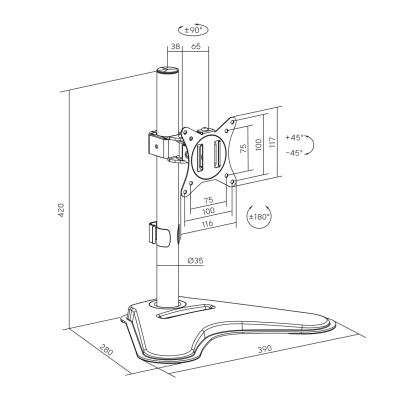 MOUNT SBOX LCD-F012-2 (17-32"/9kg/100x100) LCD-F012-2