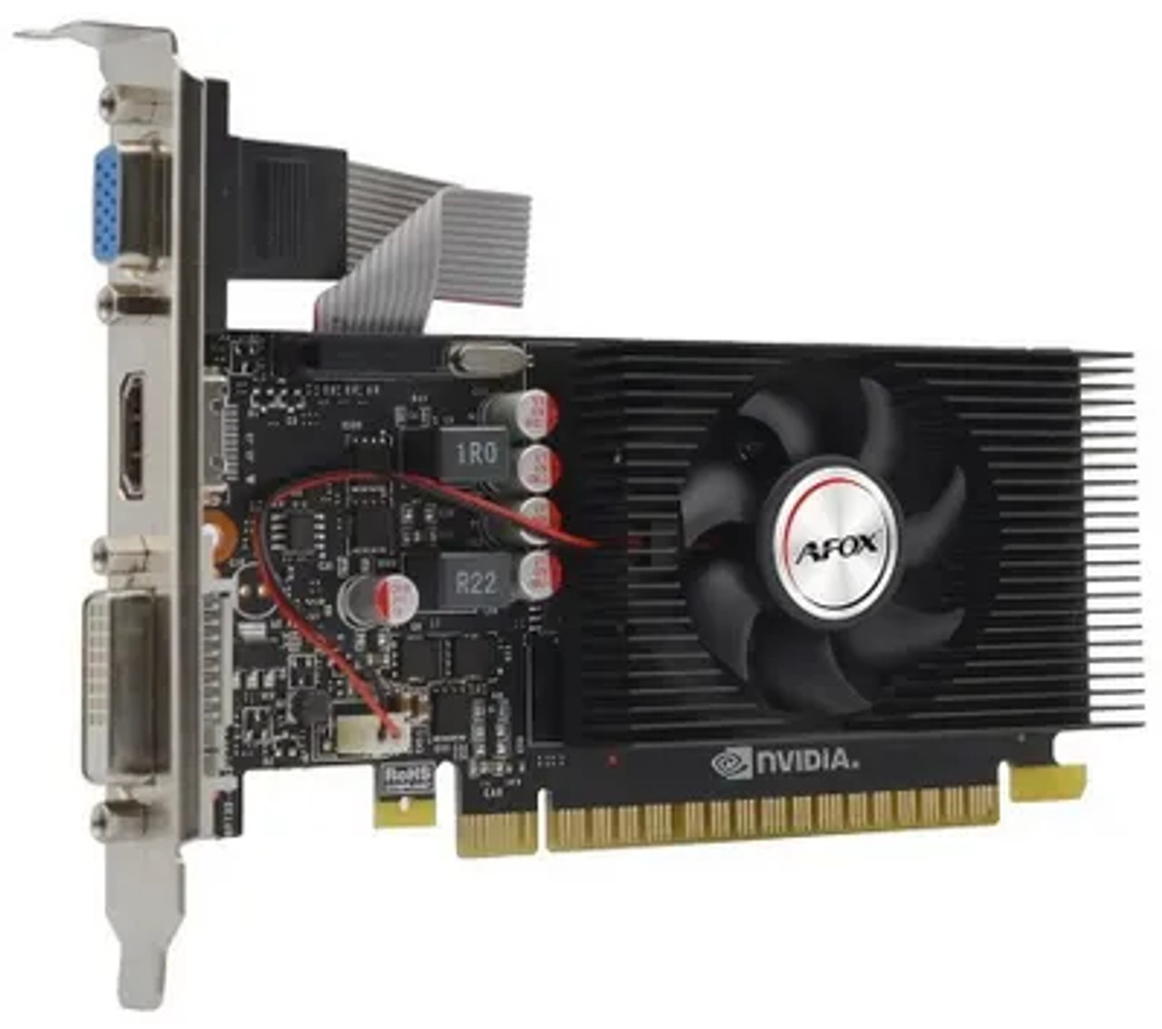AFOX Graphic Card PCI Express 2.0 Geforce GT710 4GB DDR3 64Bit DVI HDMI LP Single Fan AF710-4096D3L7-V1