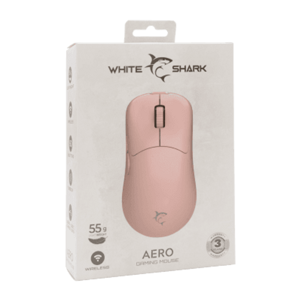 White Shark MOUSE WGM-5015 AERO Pink / 12.400 dpi / Wireless AERO-P