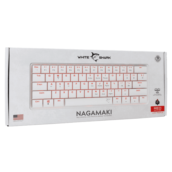 White Shark KEYBOARD GK-006211 NAGAMAKI White-Mechanical-RED.SW