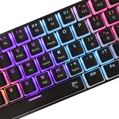 White Shark KEYBOARD GK-2202 ASHIKO-2 Mechanical - Red Full Anti-Ghosting Rainbow Effect Black / US / RED.SW.
