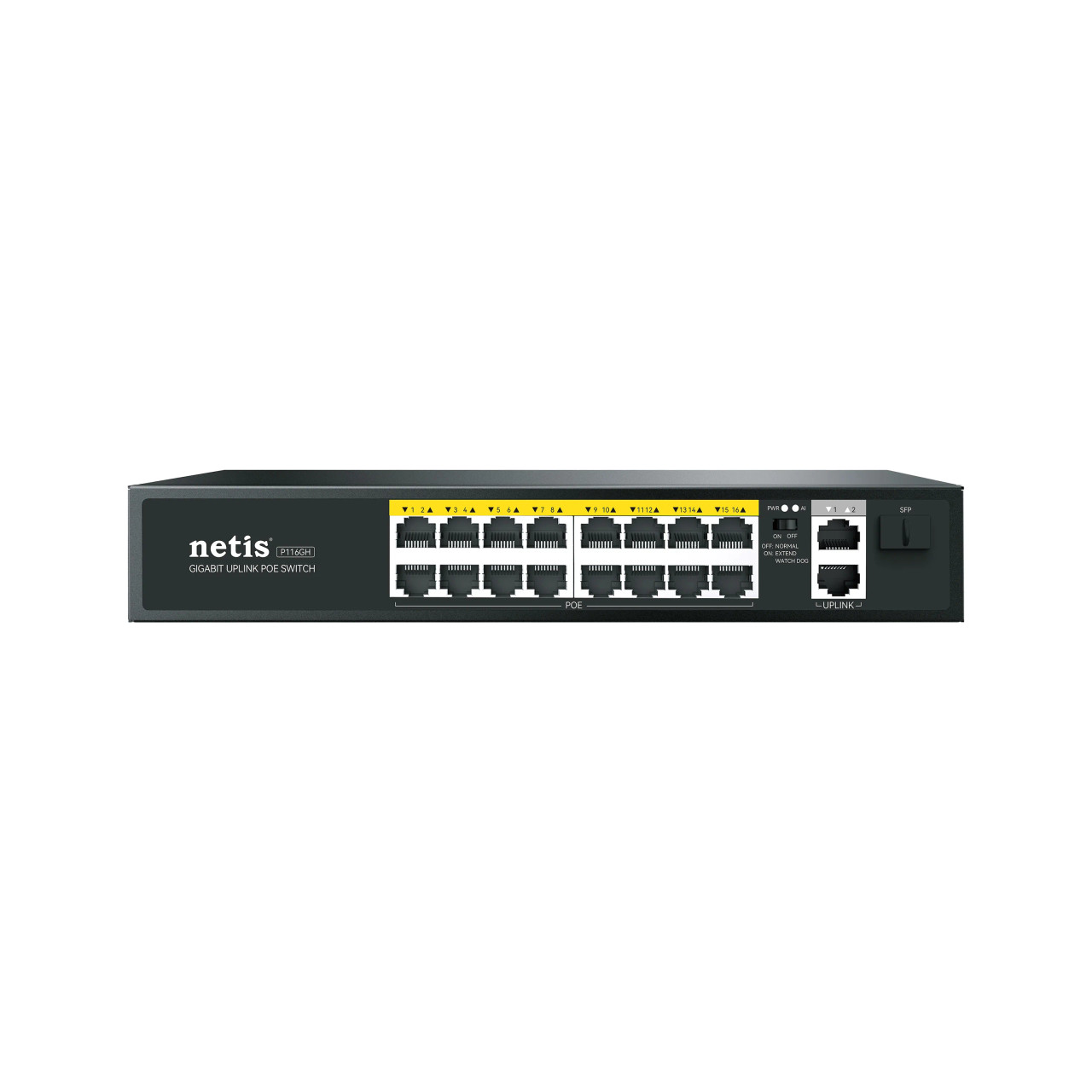 Netis Switch PoE 16 x 10/100M port + 2 Gigabit Uplink Ports 1xSFP port P116GH Netis Switch PoE 16 x 10/100M port + 2 Gigabit Uplink Ports 1xSFP port P116GH