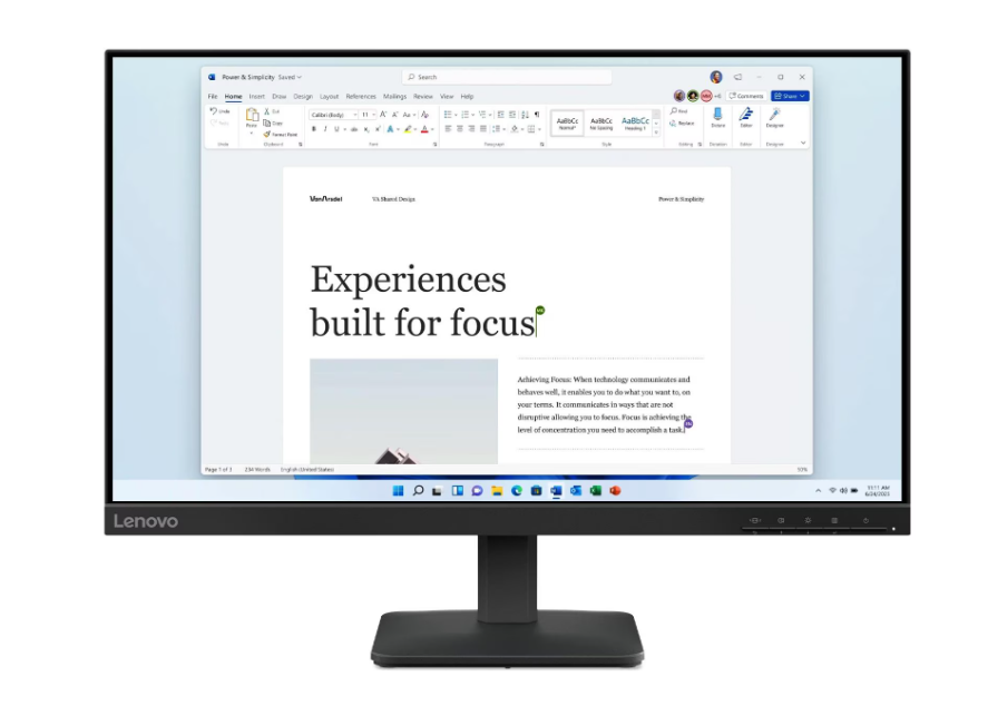 Lenovo Monitor L24-4e 23.8'' FHD(1920x1080) IPS AG 100Hz 1300:1 250cd/m 4ms 16.7M 178/178(H/V) 1xHDMI 1.4 1xVGA Raven Black 68C2KAC1EU