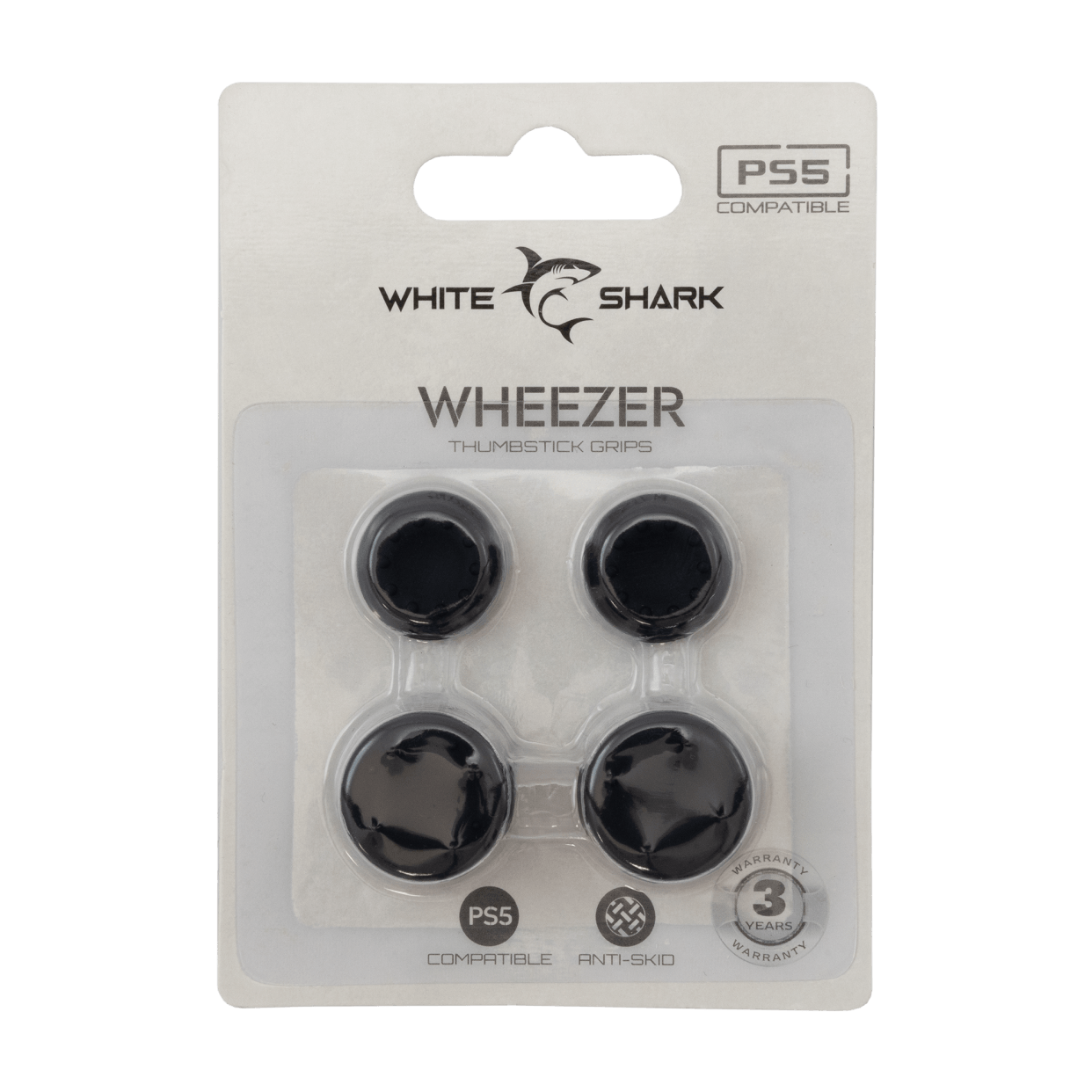 White Shark PS5 SILICONE THUMBSTICK PS5-817 WHEEZER Black
