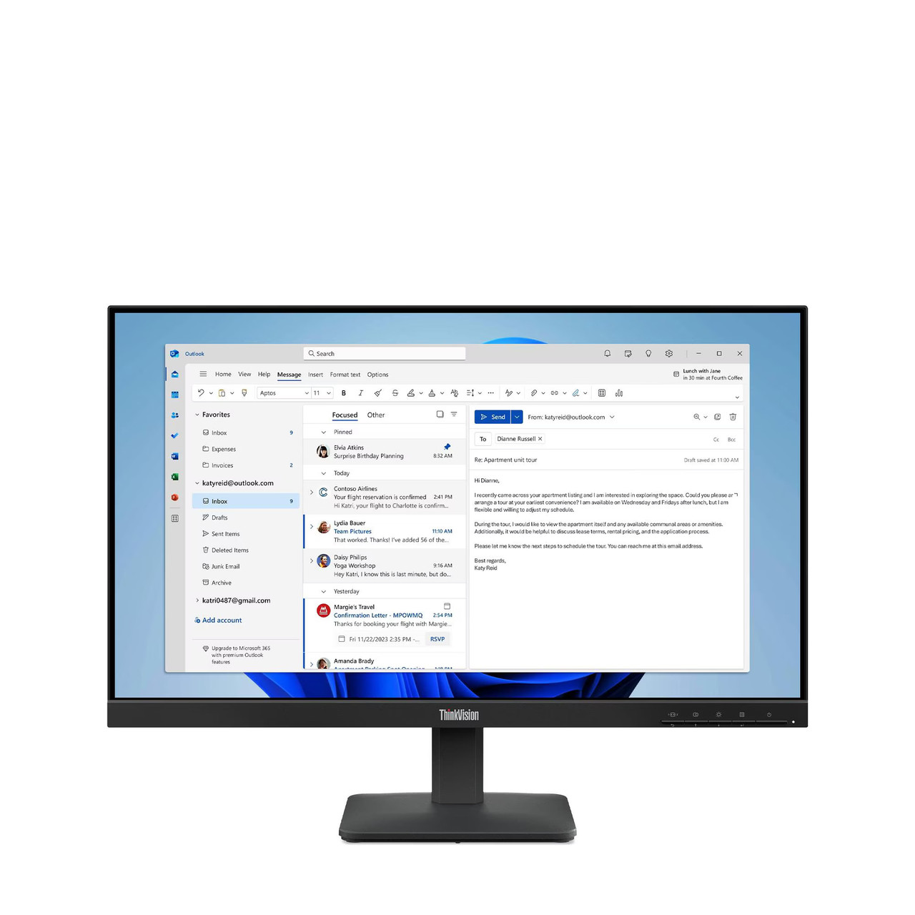 Lenovo Monitor ThinkVision S24-4e 23.8'' FHD(1920x1080)WLED AG 100Hz 1300:1 250cd/m 4ms 16.7M 178/178(H/V) 1xHDMI 1.4 1xVGA Black 64B5-KAR1EU