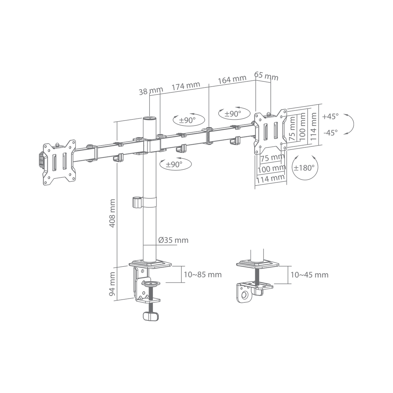 MOUNT SBOX LCD-352/2-3 (17-32"/2x10kg/100x100)