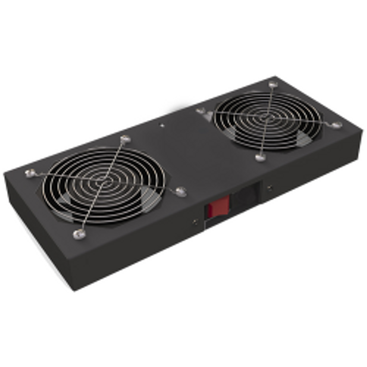 LANDE 2 FAN COOLING UNIT. ROOF TYPE. FOR STAND ALONE CABINETS. ON/OFF SWITCHED. BLACK LN-FAN-ONF-2FFS-BL