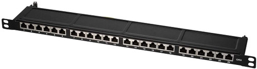 Logilink Patch Panel Cat.6 24 ports shielded only 0.5U 19 inch rack mount Black